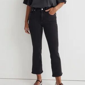 Madewell Curvy Kick Out Crop Jeans Black Starkey Wash Size 27
